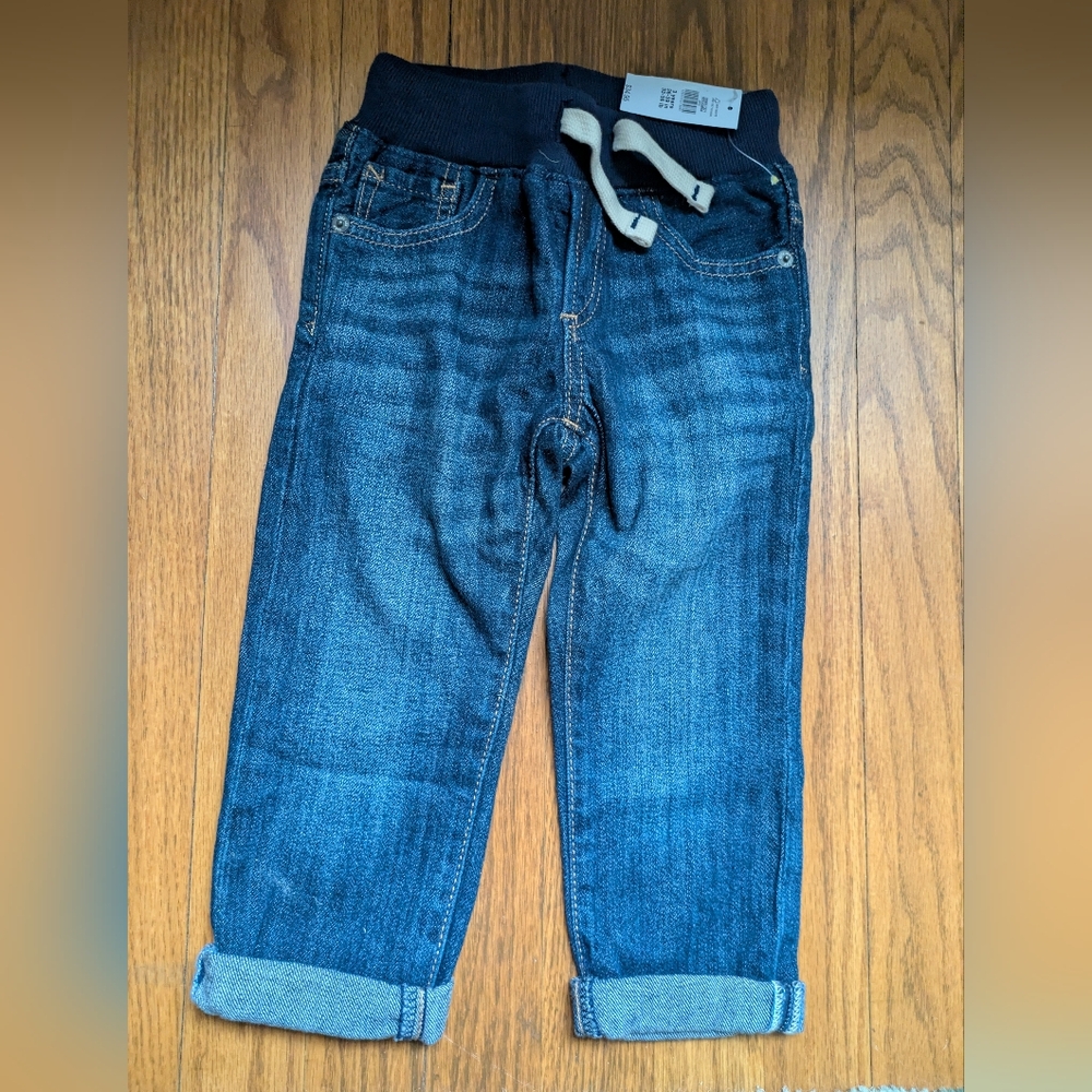 NWT Gap Toddler Denim Joggers Elastic Waist 3T